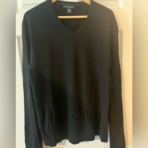 Men’s Banana Republic luxury blend black long sleeve V neck sweater